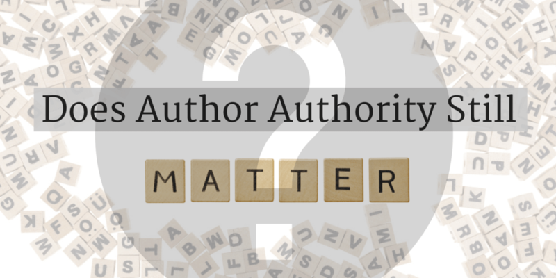 Author Authority Still Matters