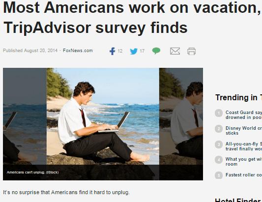 Press for TripAdvisor's Study on Work Habits