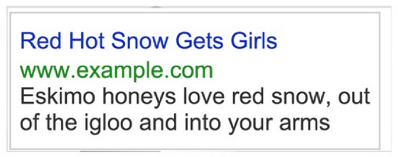 Marty's PPC ad on selling snow