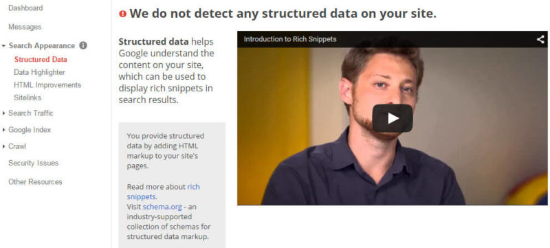 No Data in Structured Data Report