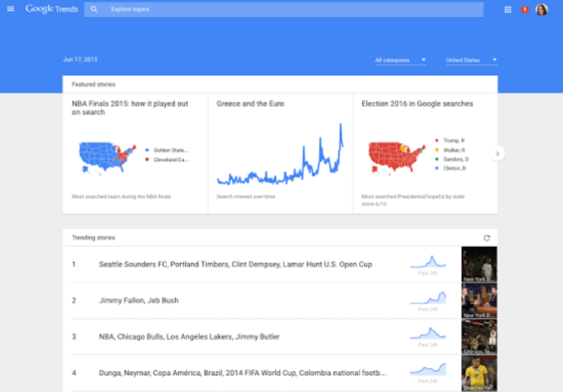 storycentric google trends homepage