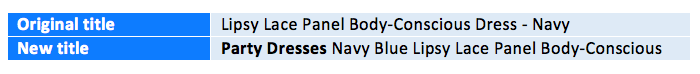 Table 4 - Include the top search queries in the product title field within the product feed