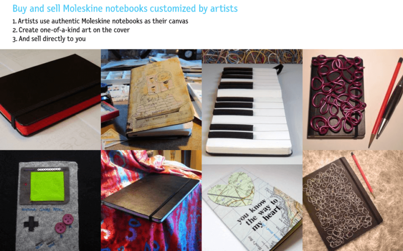 moleskine notebooks made by artists