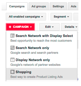 Create a google shopping campaign