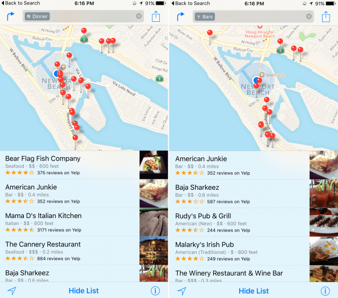 nearby in ios 9