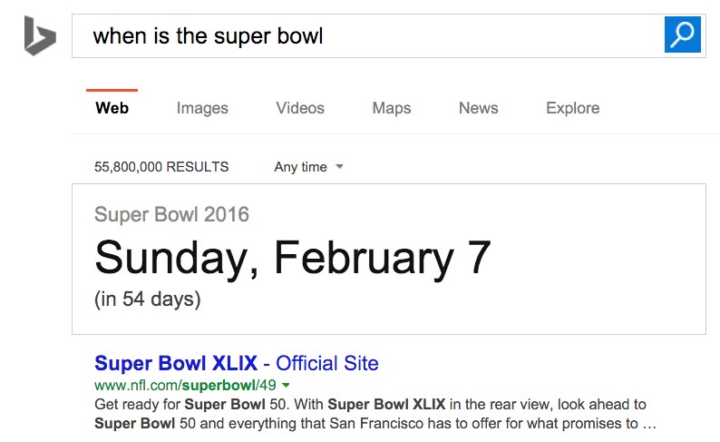 when is the super bowl bing