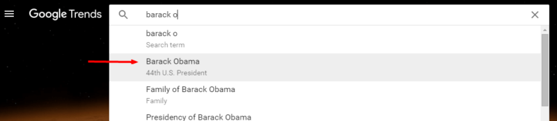 Google Trends barack obama