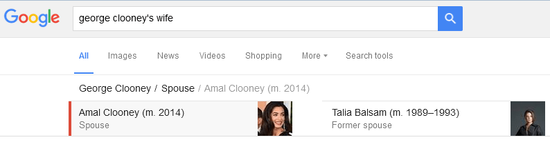 George Clooney wife query results
