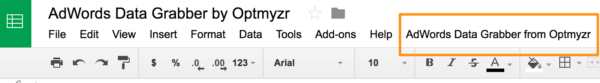 AdWords Report Grabber Custom Menu