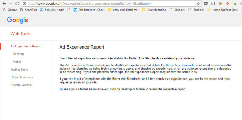 Google Ad Experience Report