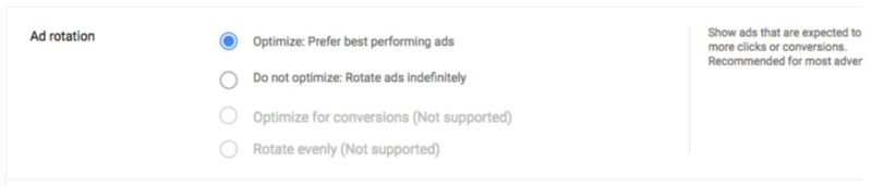 Google Adwords Ad Rotation Options Change