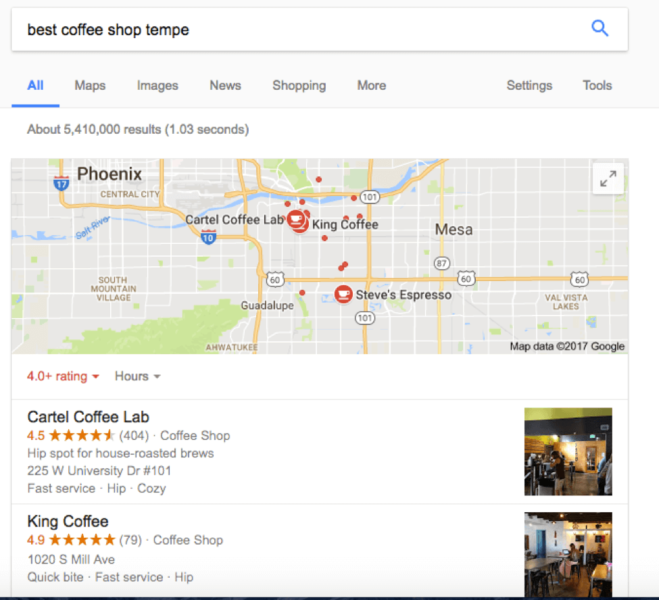 Local Maps Coffee Tempe