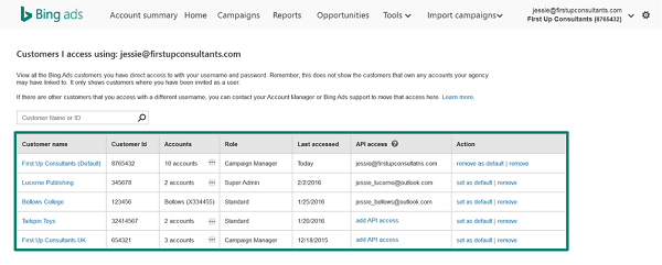 Bing Ads Multi User Access