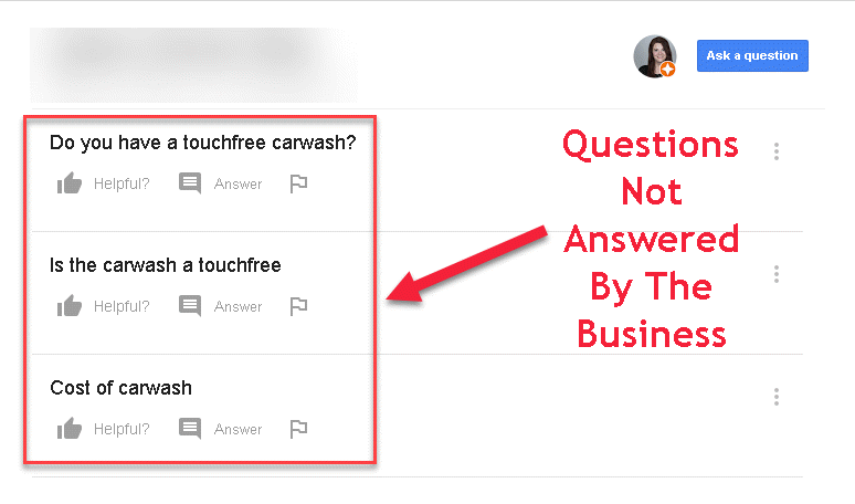 Questions Not Answered By The Business