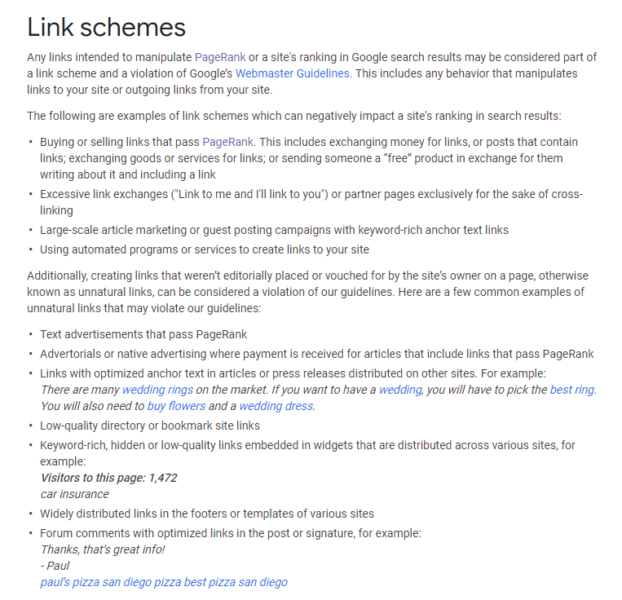 Googlelinkschemes