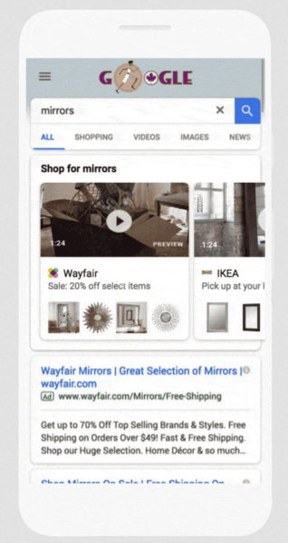 Google Video Showcase Shopping Ads