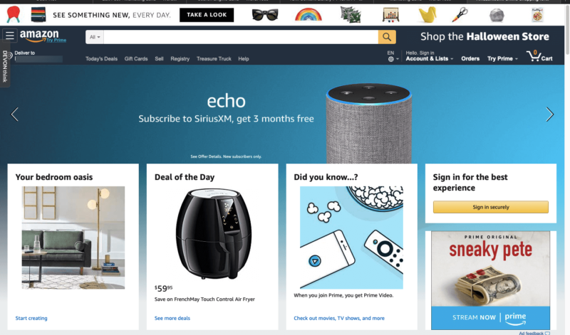 Amazon Homepage Screenshot