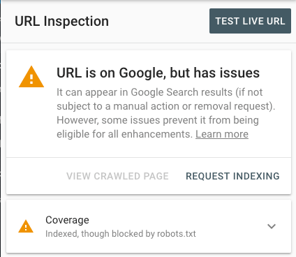 GSC URL Inspection Excluded