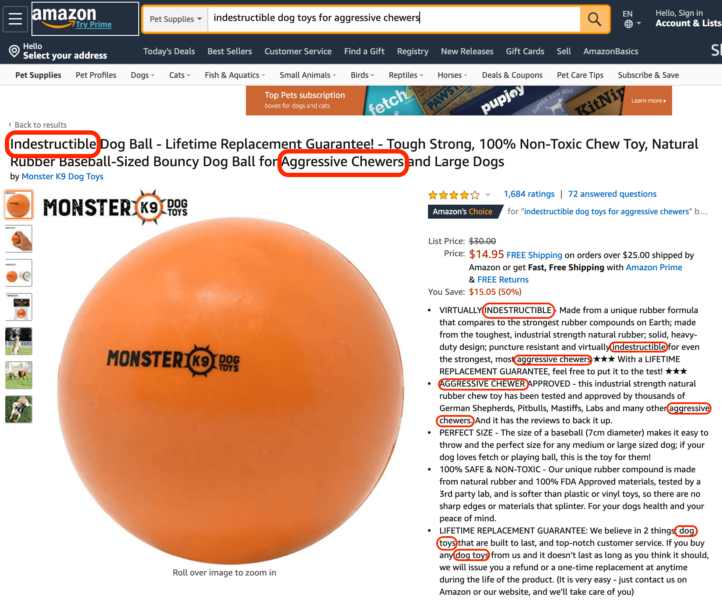 Amazon Product Detail Page Example
