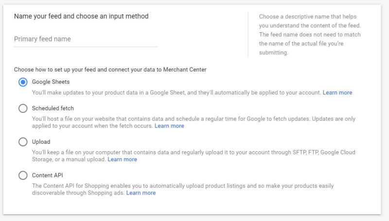 Faq Google Shopping Feed Input Methods