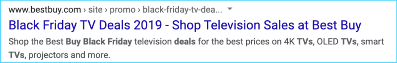 Black Friday Tv Deals SERP Example 2