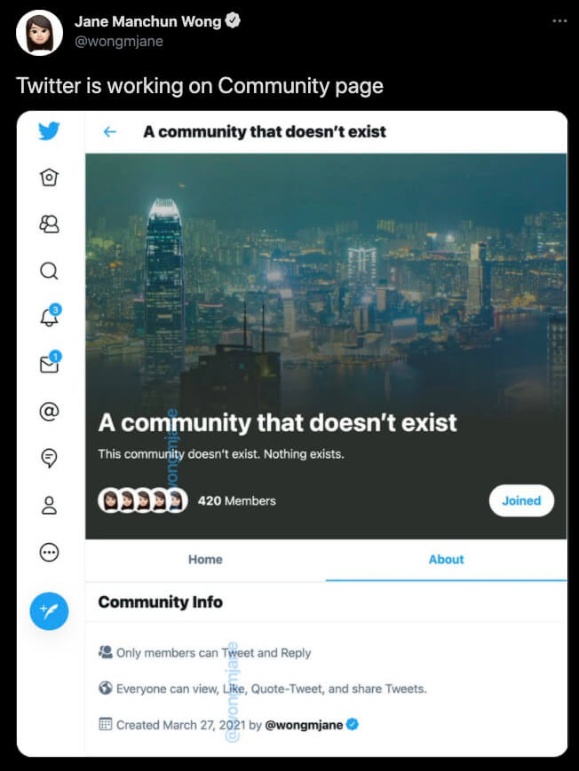 Twitter Community Page