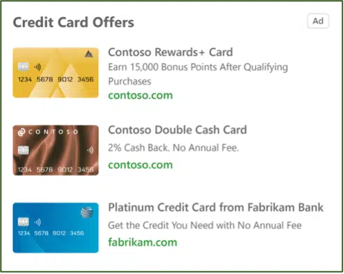 Microsoft Credit Card Ads