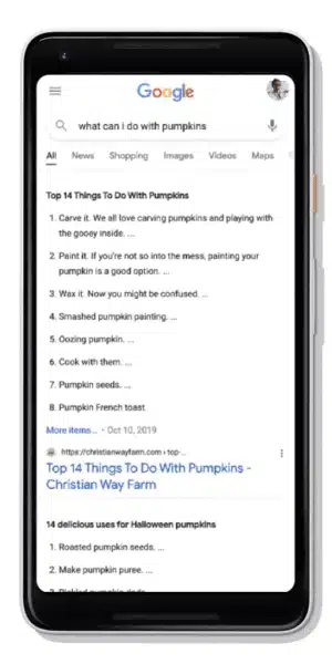 Google Continuous Scroll Mobile Results