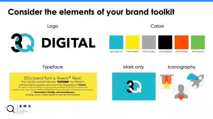An example of 3Q Digital's brand kit.