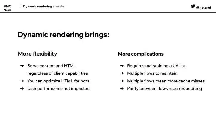 The pros and cons of dynamic rendering