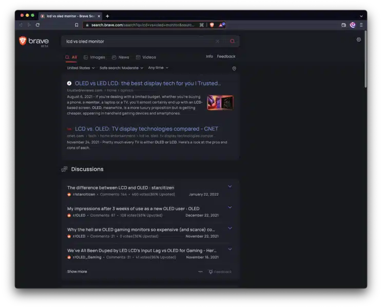 Brave Search Discussions Cd Vs Oled Monitor