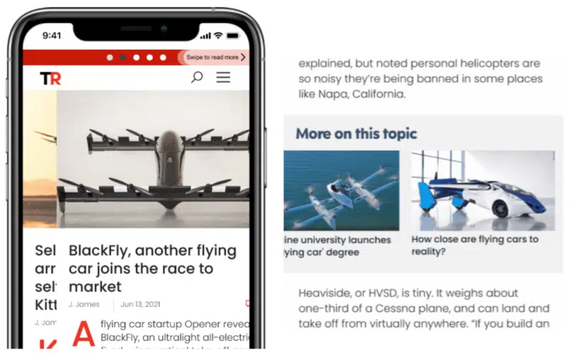 Instant Swipe And Related Articles Examples