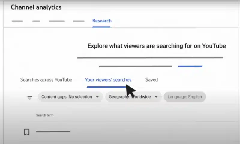 Youtube Research Tab