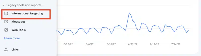 Google Search Console legacy tools and reports - International targeting