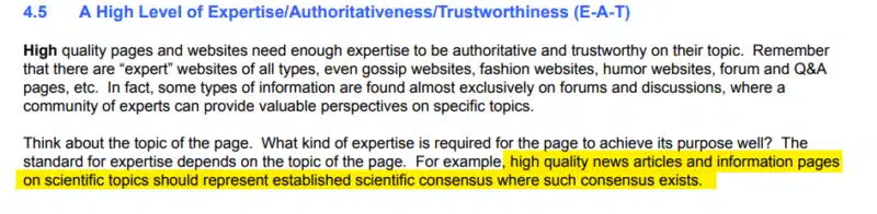 High Level Eat Scientific Consensus