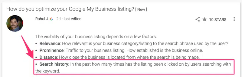 Google My Business help forum answer.