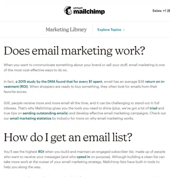 Mailchimp’s Marketing Library.