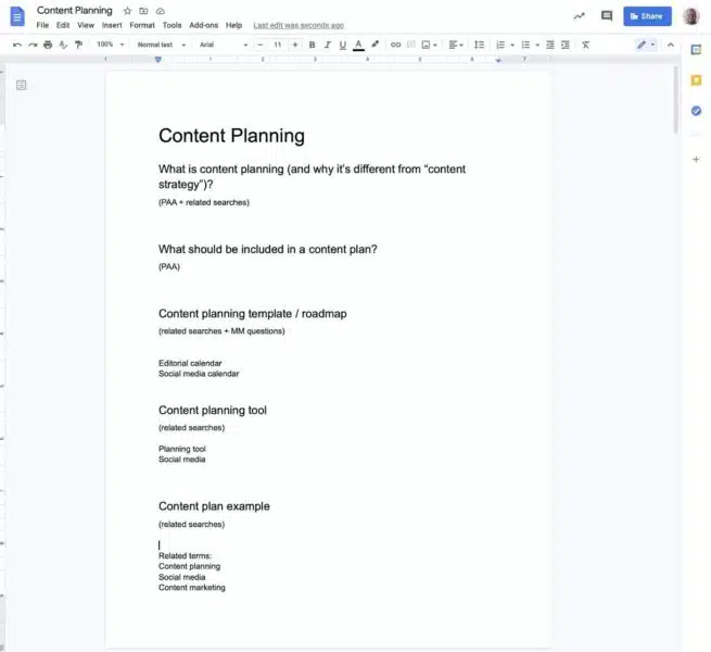 Content Planning Outline