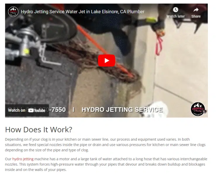 Waterjetting video and article.