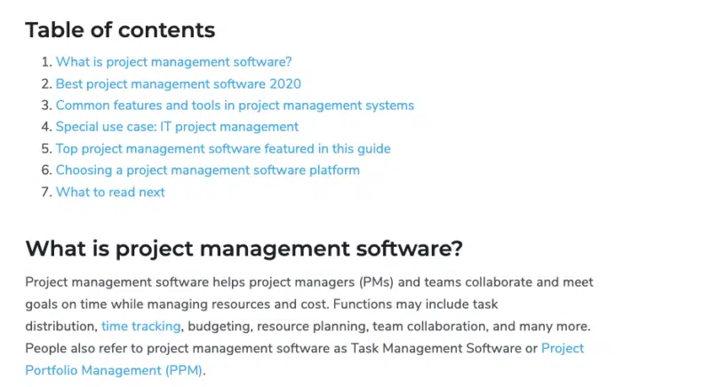 TechnologyAdvice's "What is project management software? page