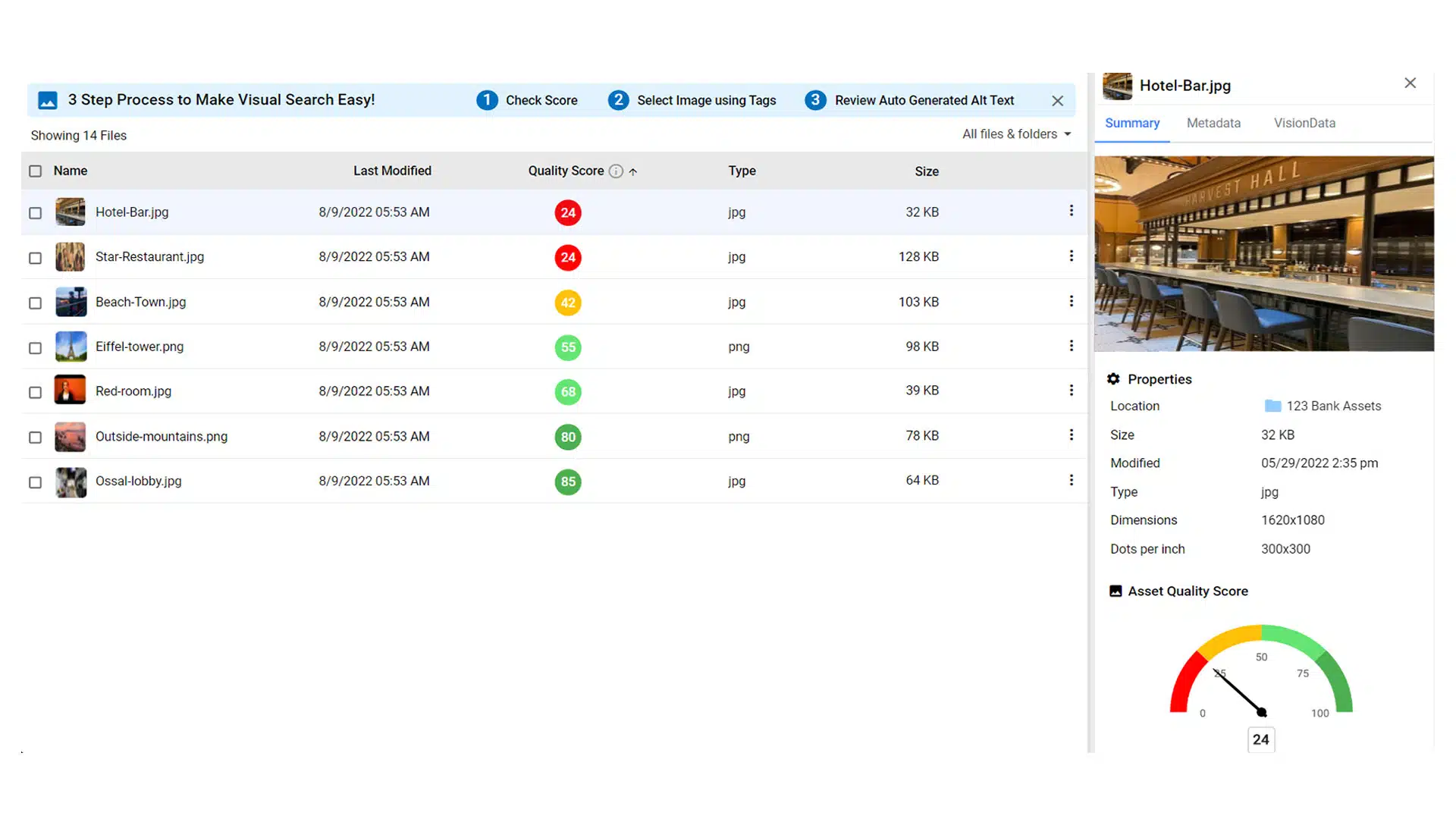 Image Data Driven Approach for selecting your asset 