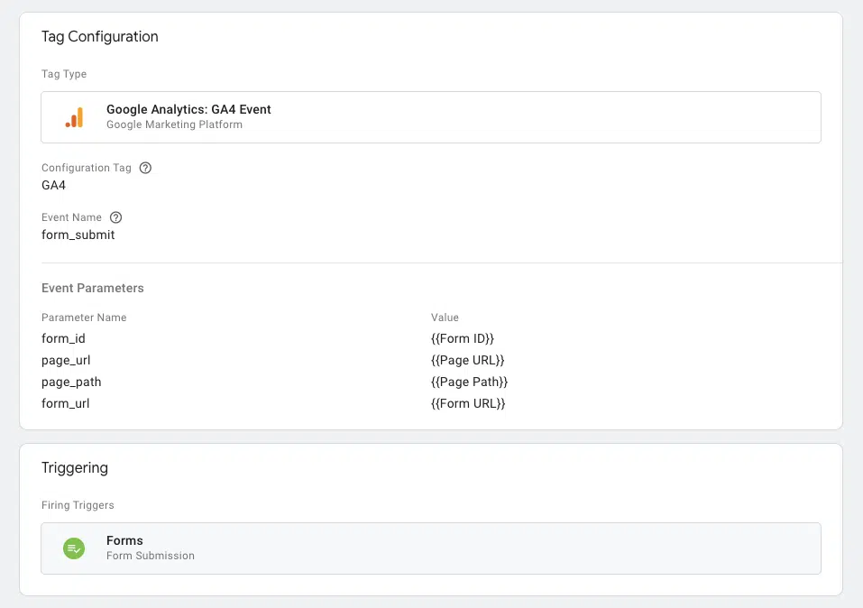 Tag configuration - recommended parameters