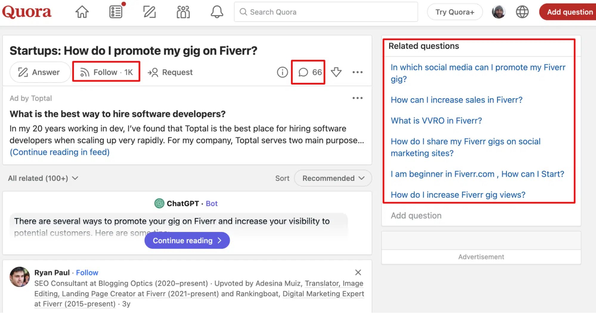 Quora Promote Gig On Fiverr