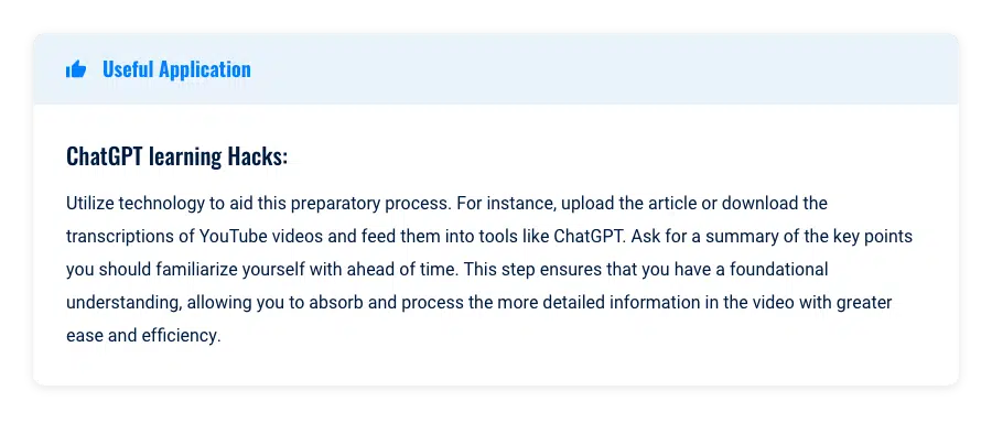 ChatGPT learning hacks