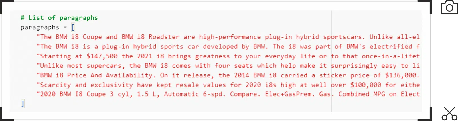 bmw i8 - list of paragraphs