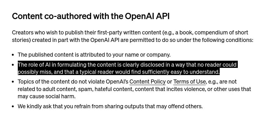 Content co-author with OpenAI API