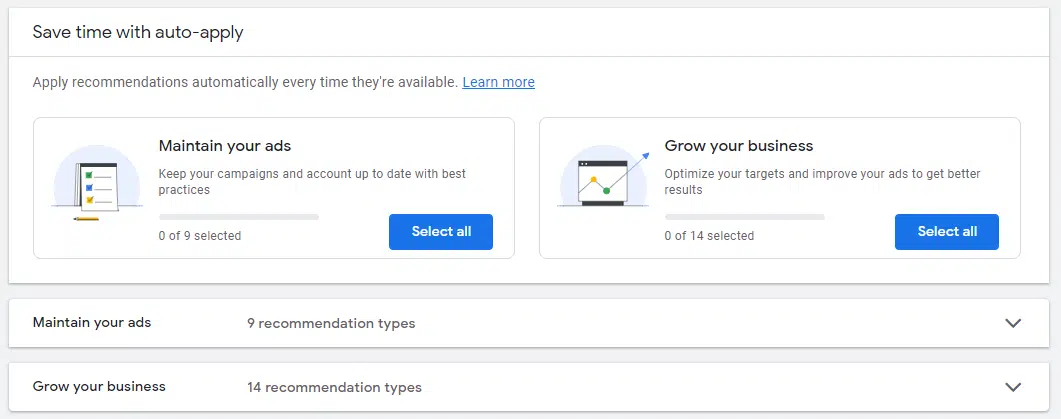 Google Ads auto-apply recommendations