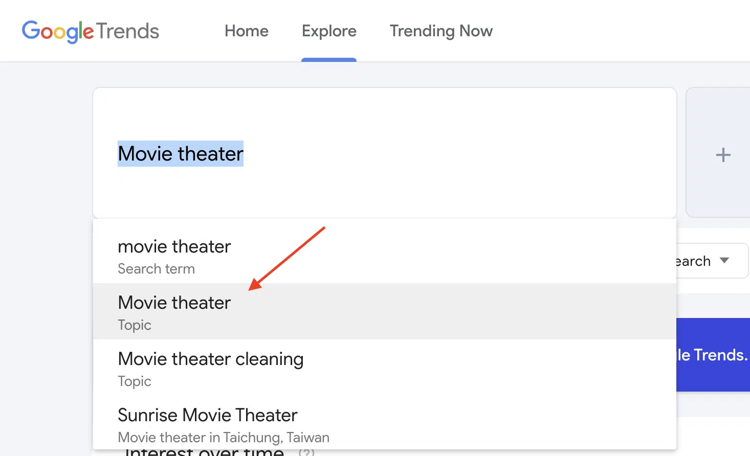 Google Trends - Explore 'movie theater'
