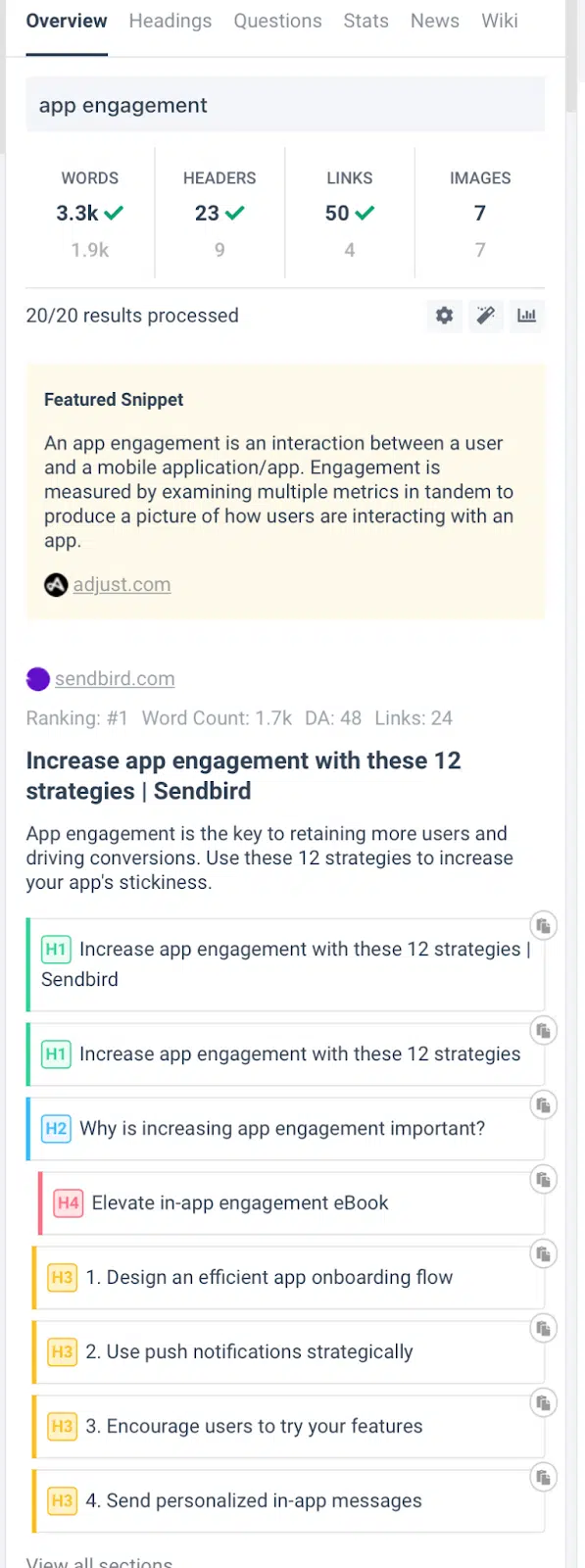 app engagement - on-page metrics