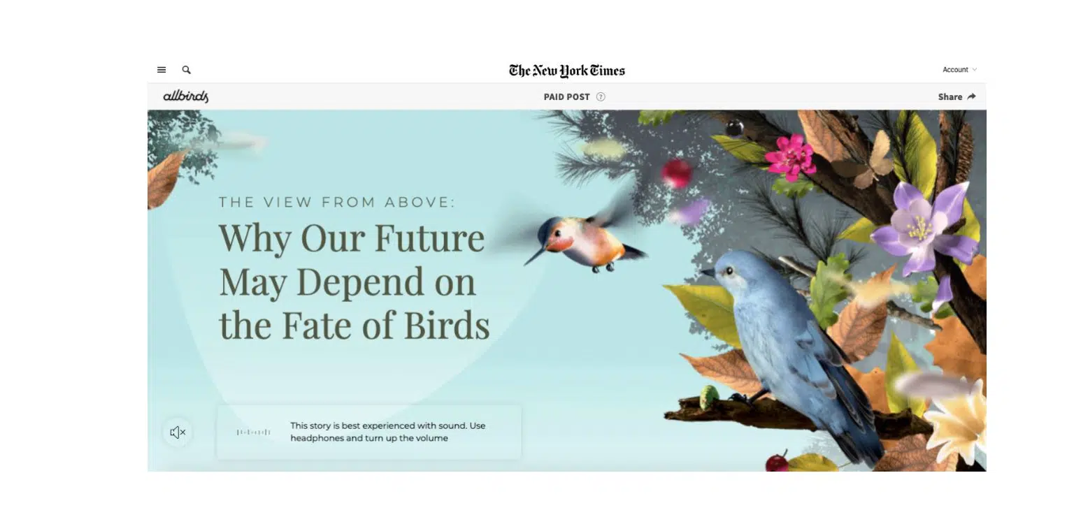 Native ad on the New York Times